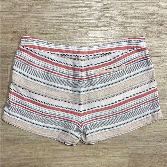 Joie 100% Linen Merci Boho Striped Multicolor Shorts Size 6 - Picture 13 of 15